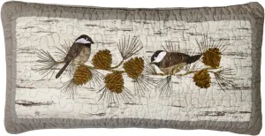 Donna Sharp Throw Pillow - Birch Forest Lodge Decorative Throw Pillow with Chickadee Pattern - Rectangular