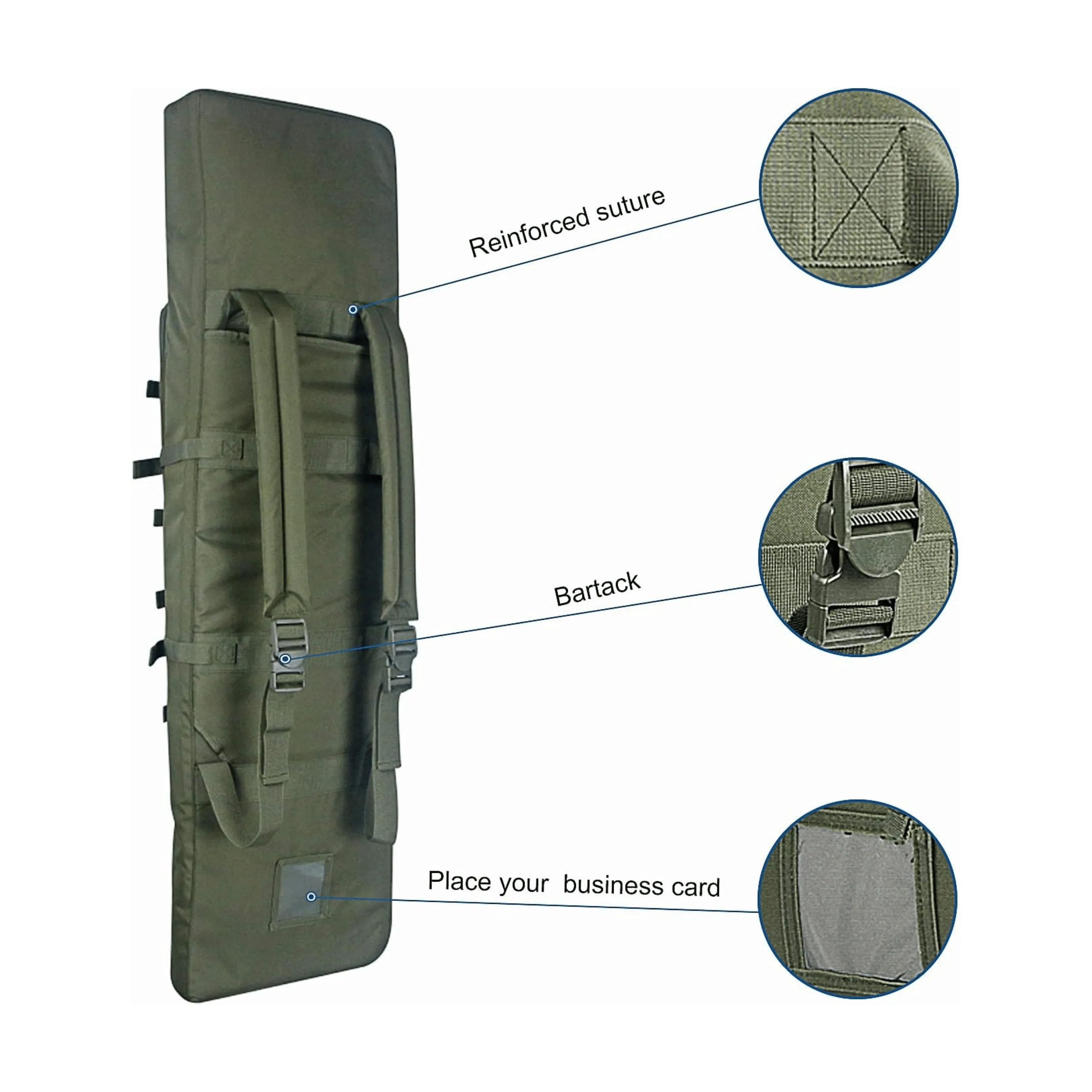 Double Rifle Case Long Rifle Classic Tactical Gun Bag Waterproof Padded, 32-Inch