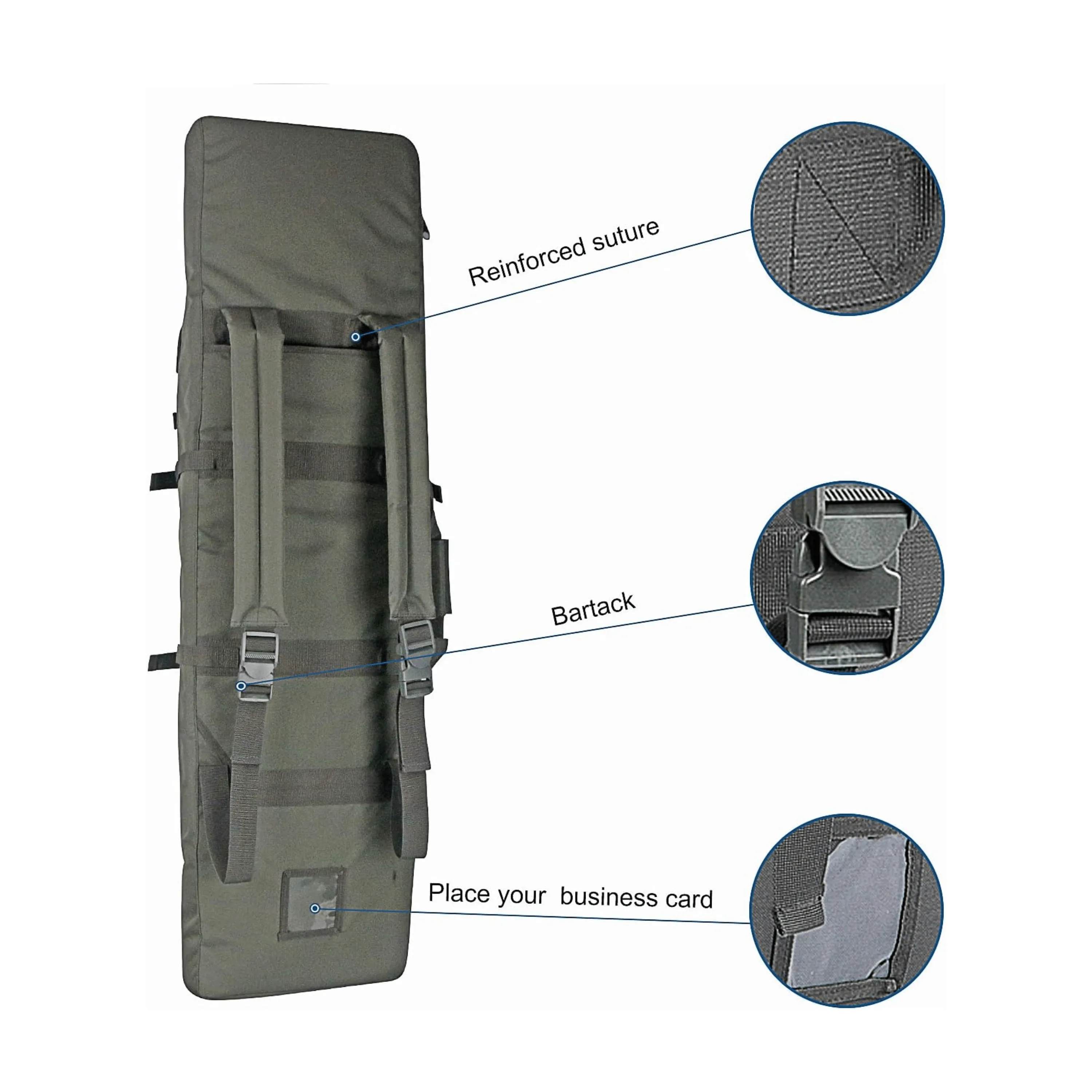 Double Rifle Case Long Rifle Classic Tactical Gun Bag Waterproof Padded, 32-Inch