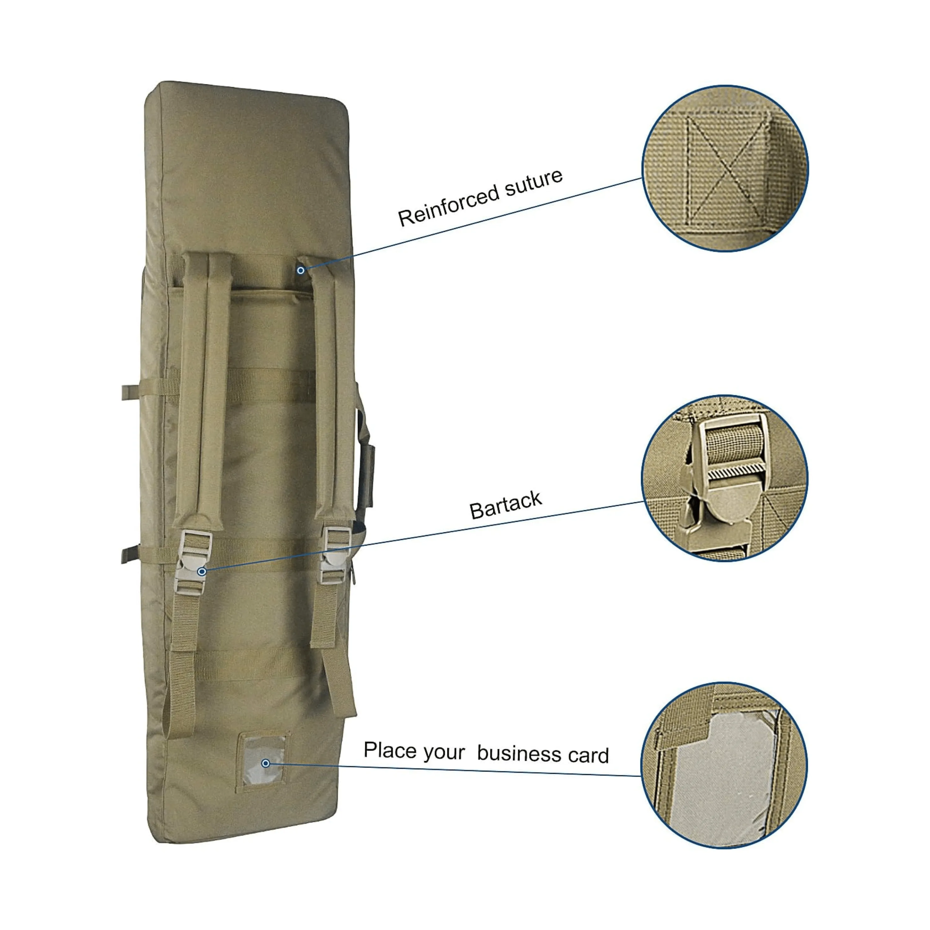 Double Rifle Case Long Rifle Classic Tactical Gun Bag Waterproof Padded, 32-Inch