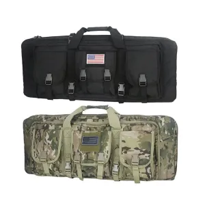 Double Rifle Case Long Rifle Classic Tactical Gun Bag Waterproof Padded, 32-Inch