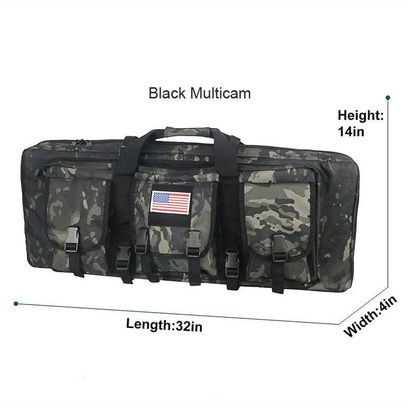 Double Rifle Case Long Rifle Classic Tactical Gun Bag Waterproof Padded, 32-Inch