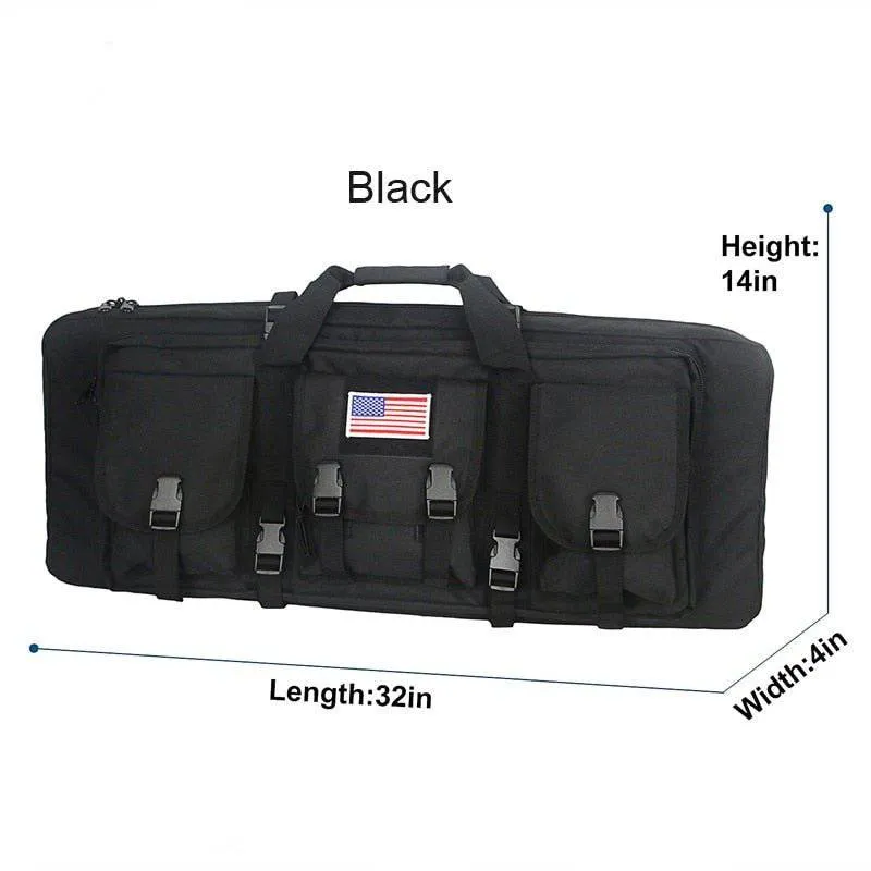 Double Rifle Case Long Rifle Classic Tactical Gun Bag Waterproof Padded, 32-Inch