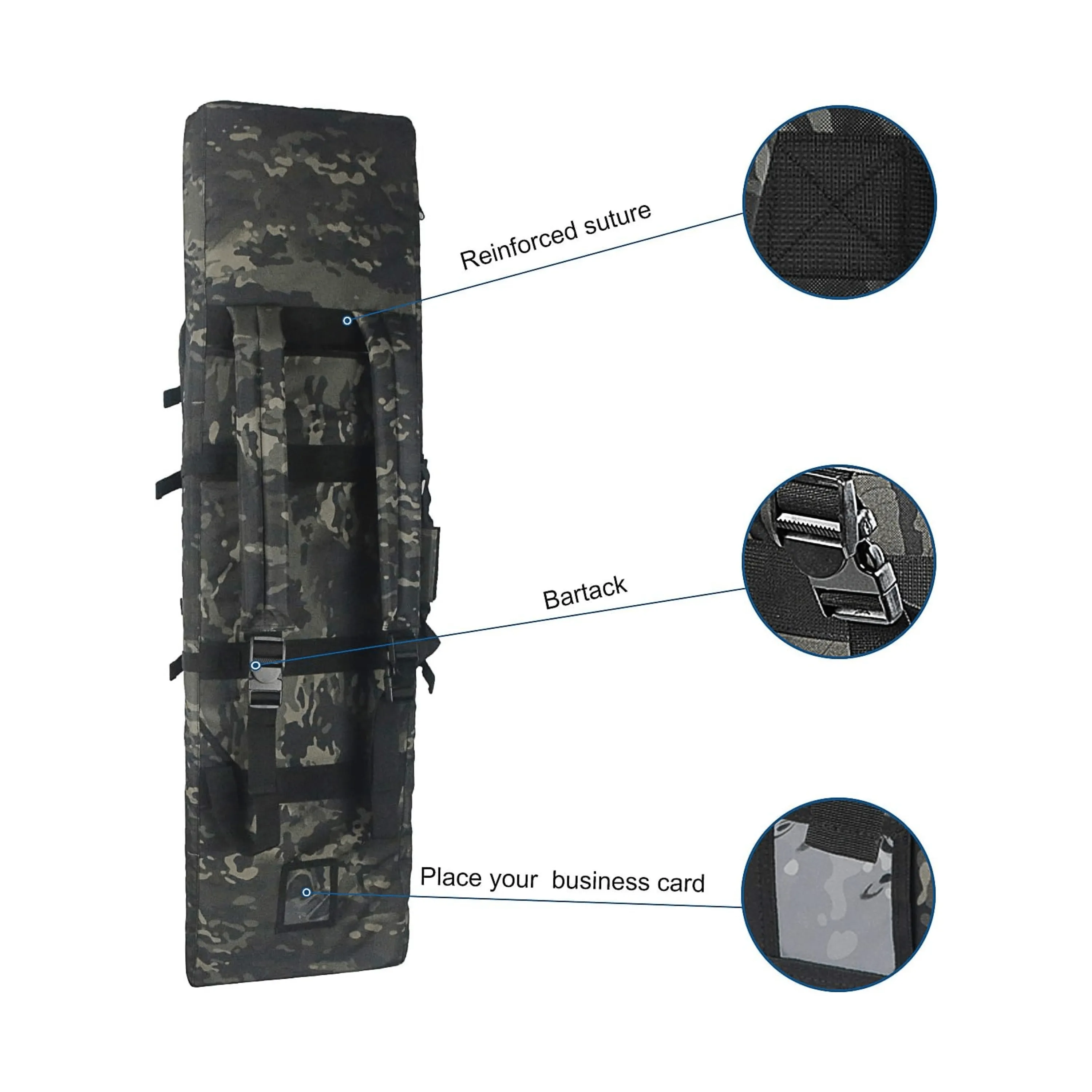 Double Rifle Case Long Rifle Classic Tactical Gun Bag Waterproof Padded, 32-Inch