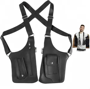 Double Shoulder Armpit Bag for Men, Anti-Theft Hidden Adjustable Strap Holster, Water Resistant Crossbody Pack
