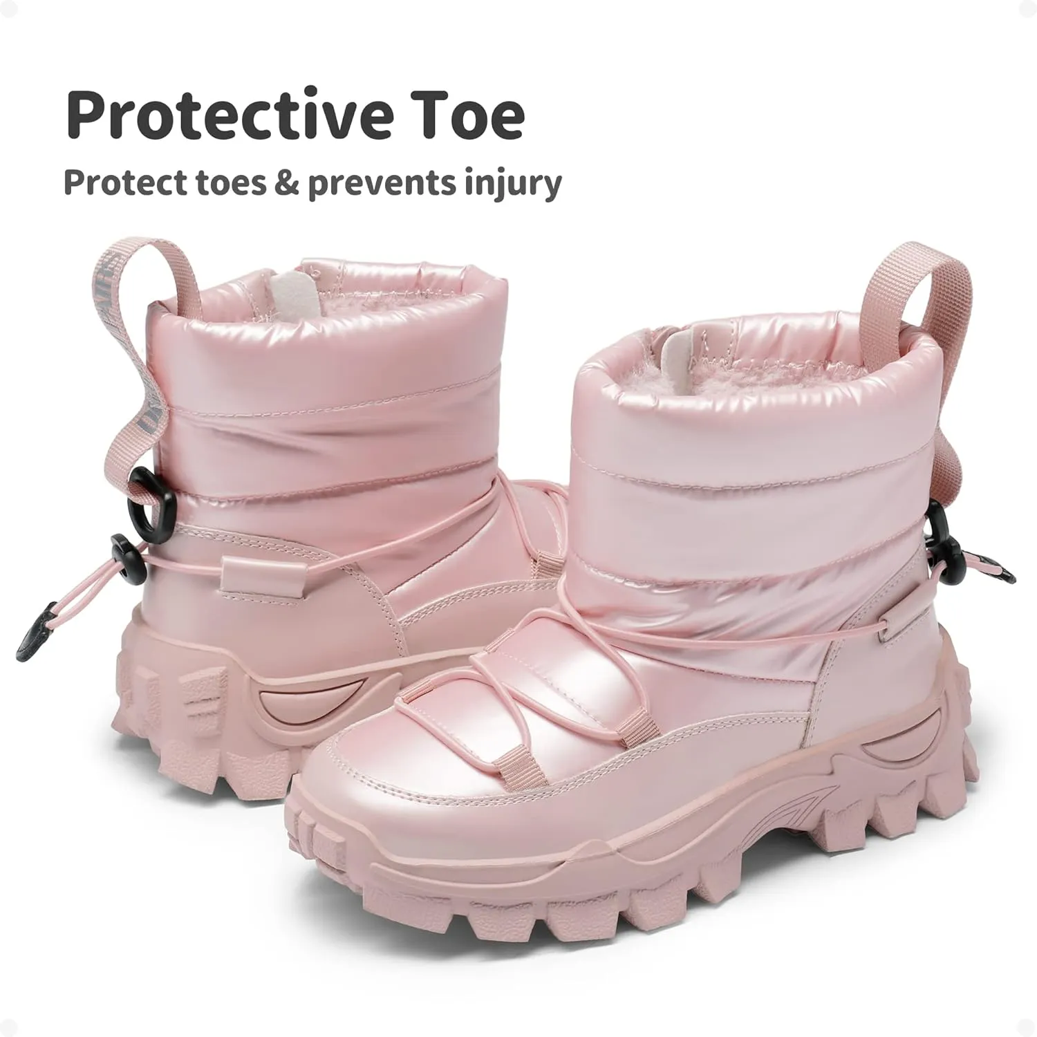 DREAM PAIRS Girls Boys Snow Boots Slip Resistant Outdoor Warm Ankle Winter Shoes Toddler/Little Kid