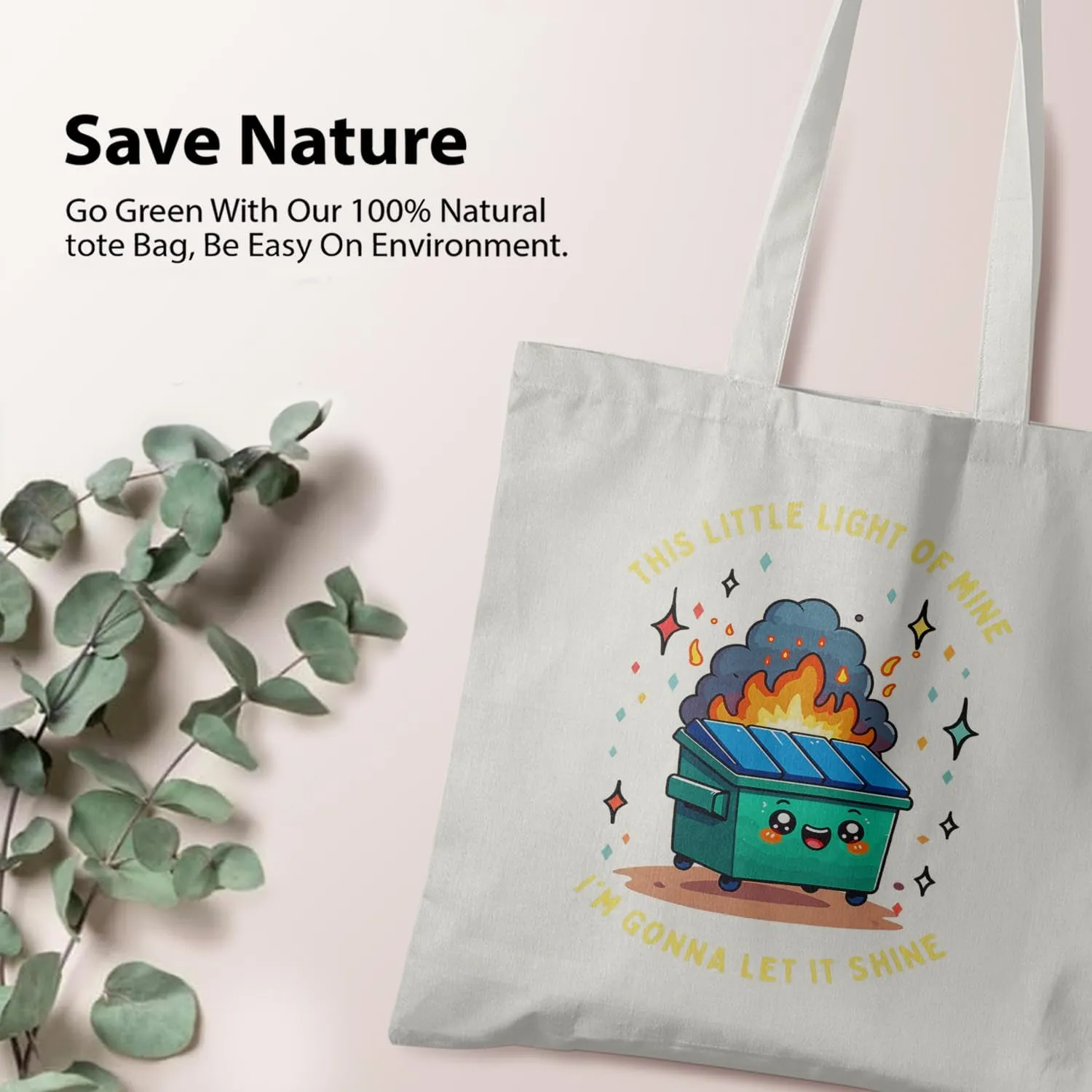 Dumpster Gifts Tote Bag, This Little Light of Mine Dumpster Canvas Tote Bag