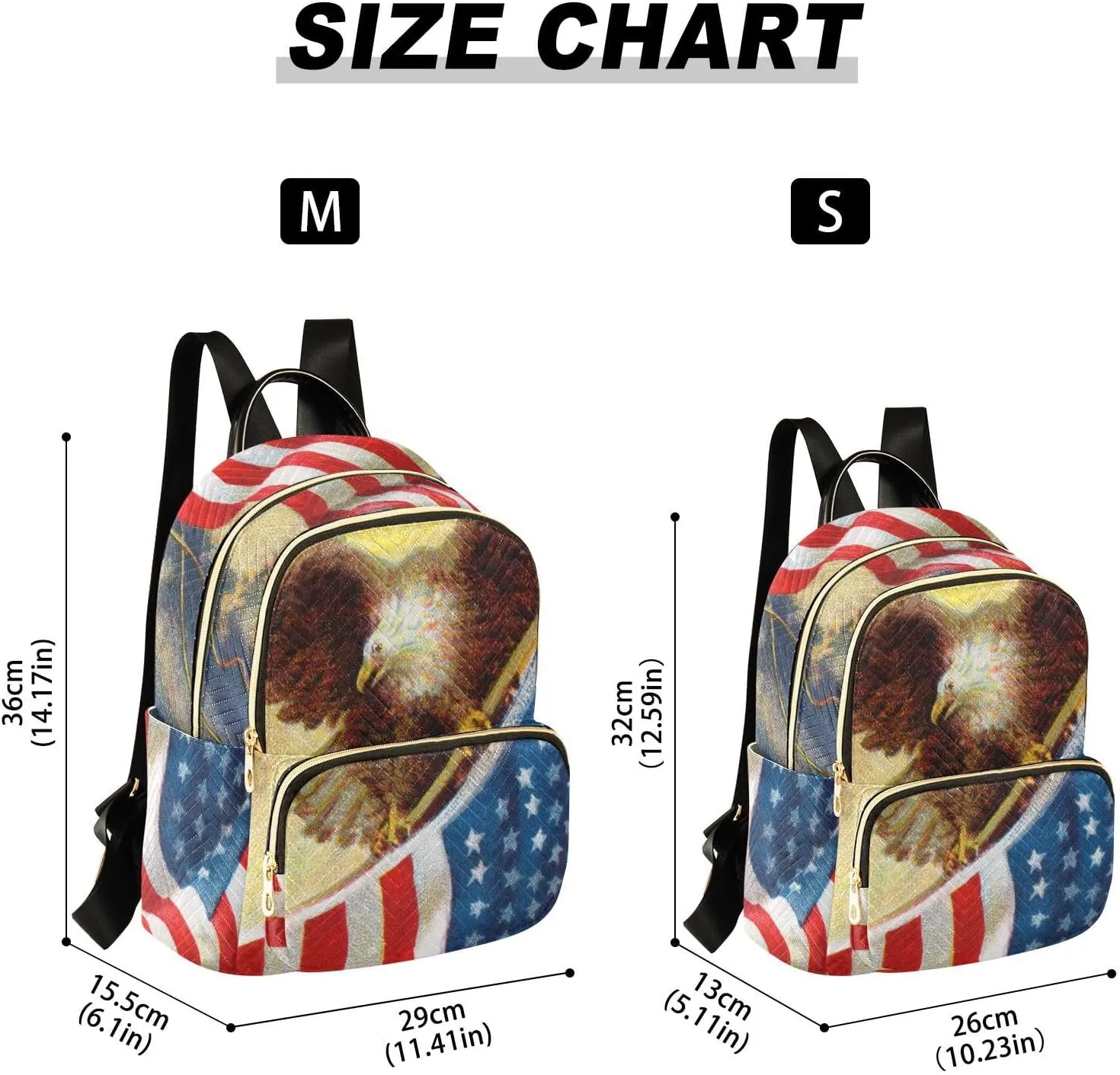 Eagle and American Flag Mini Backpack for Women, Travel Backpack Purse Daypack Shoulder Bag for Ladies