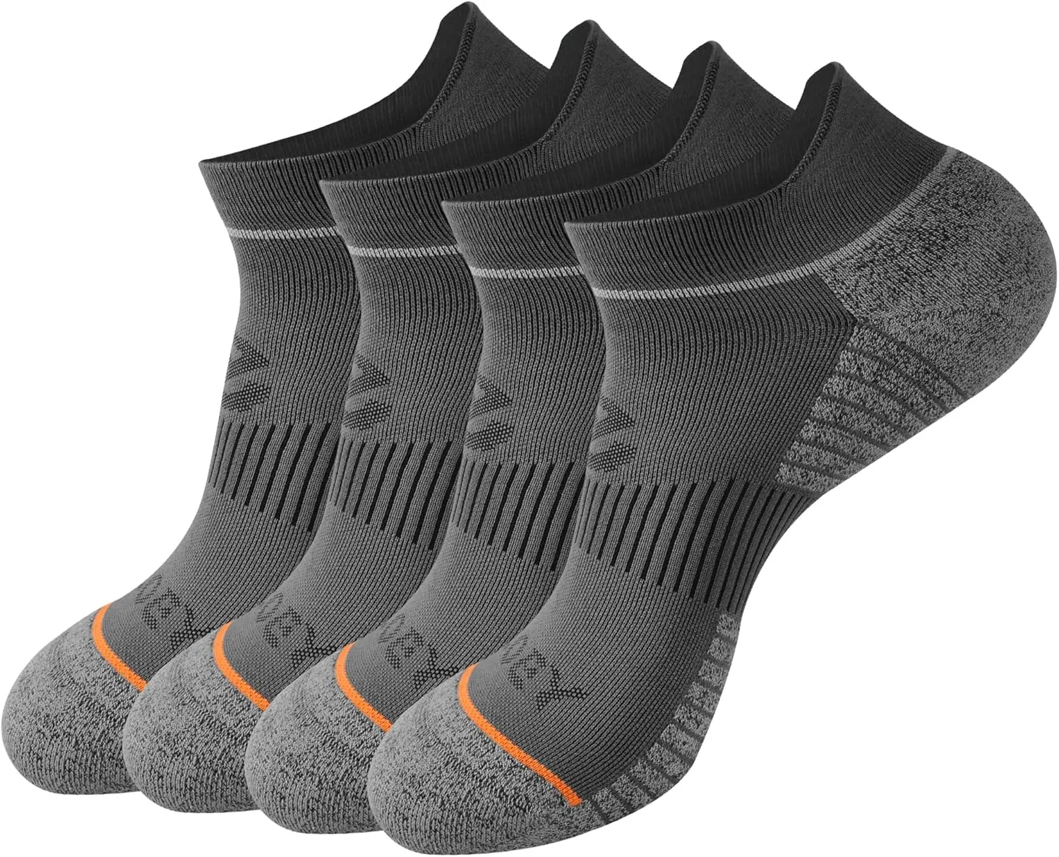 ECOEY 4 Pairs Ankle Running Socks for Men & Women, Coolmax & Nylon Blend, Cushioned & Lightweight Athletic Socks