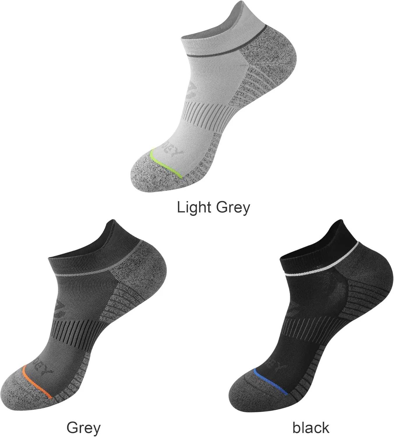 ECOEY 4 Pairs Ankle Running Socks for Men & Women, Coolmax & Nylon Blend, Cushioned & Lightweight Athletic Socks