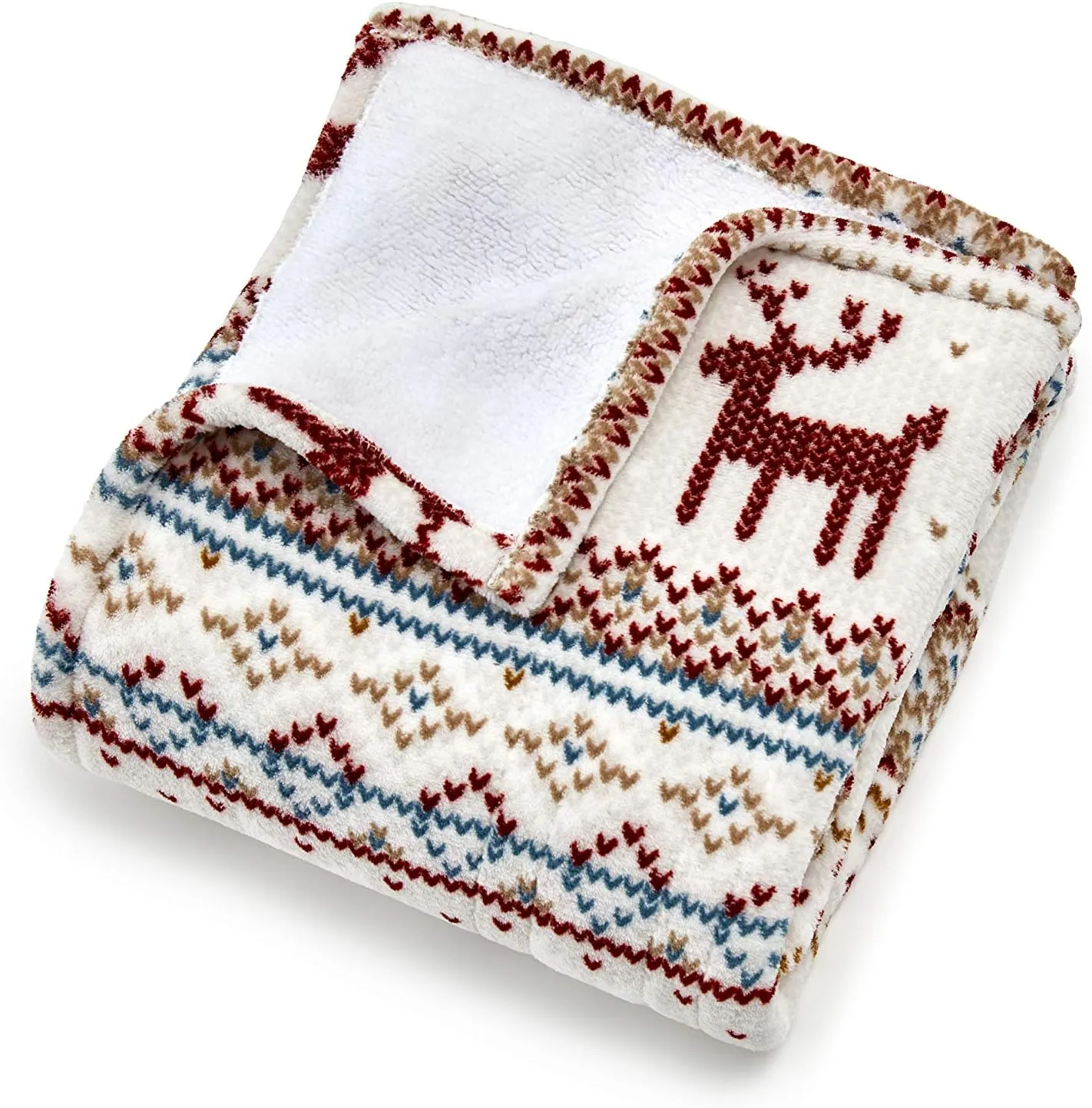 Eddie Bauer | Smart Heated Electric Throw Blanket - Reversible Sherpa - Wi-Fi Enabled - Compatible with Alexa, Google, iOS, Android - Fair Isle Silver