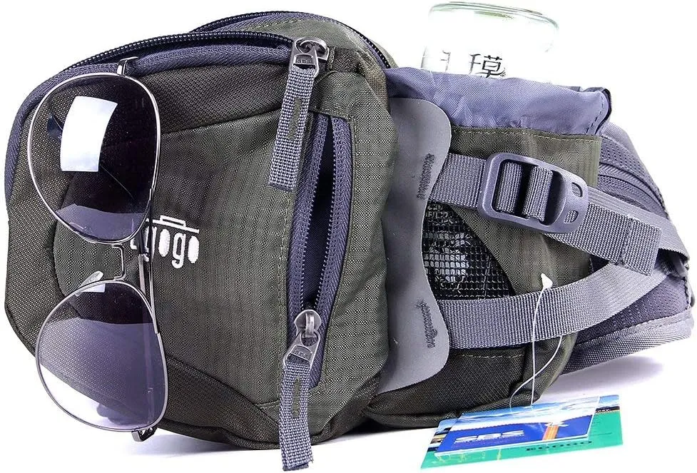 EGOGO Travel Sport Waist Pack Fanny Pack Bum Bag Hiking Bag with Water Bottle Holder S2209