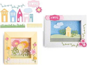 Eileen Hull Sizzix Shadowbox Elements, Shadow Box Frames #1 and Shadow Box Frames #2 Sets, Bundle of 3 Die Sets (665935, 665938, 665939)