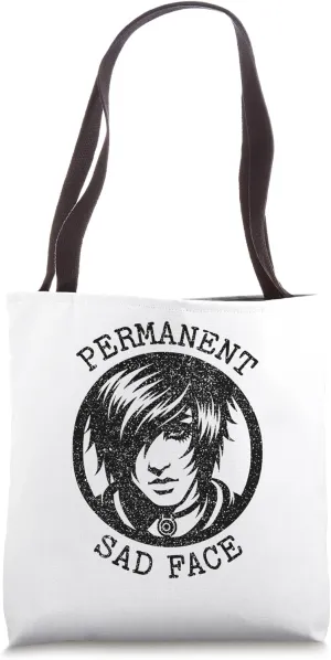 Emo Permanent Sad Face Stylish Design Tote Bag