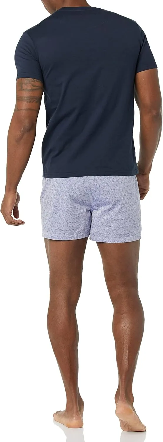 Emporio Armani Men's Yarn Dyed Woven Pyjama T-shirt and Boxer Set