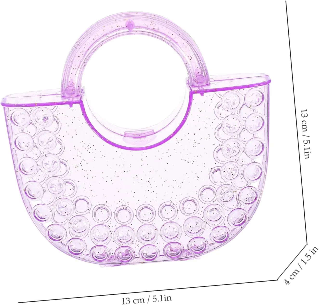 ERINGOGO Adorable Plastic Handbag Diy Jewelry Set Delicate Details Multi-use Purse for Daily Travel Events