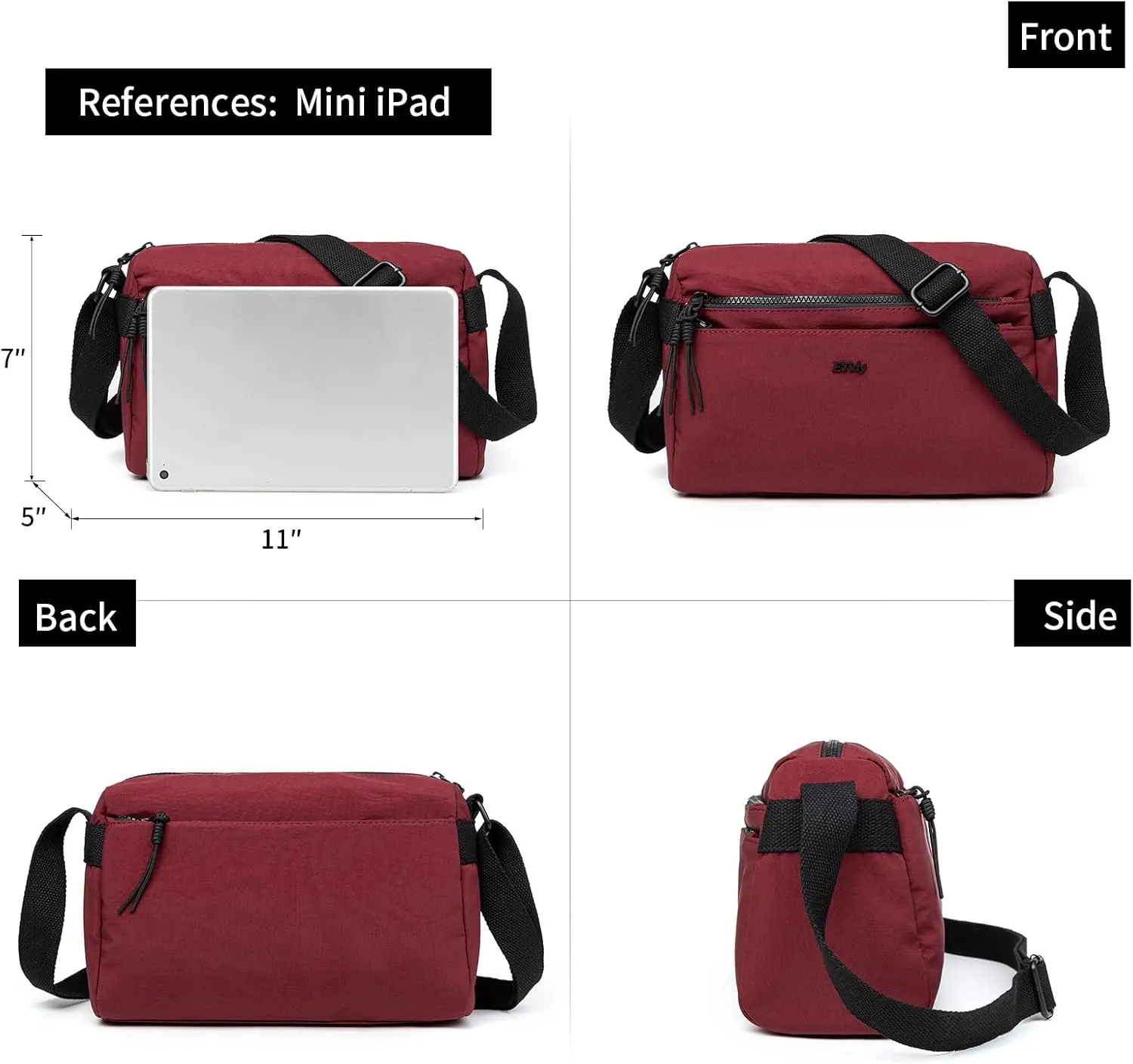 ETidy Nylon Crossbody Bag For Women Waterproof Lightweight Casual Shoulder Purse Hobo Bag