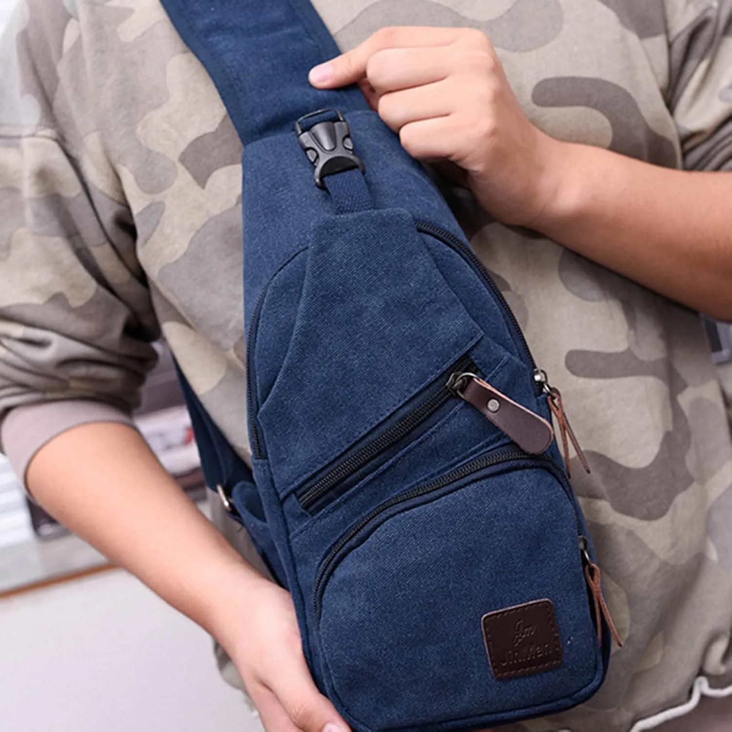 Everywhere Belt Bag Men Messenger Bag Fashion Outdoor Canvas Chest Bag Bike Functional Pocket Travel Backpack