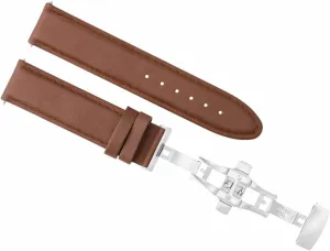 Ewatchparts 24mm Leather Watch Band Strap Smooth Deployment Compatible With Breitling Navitimer Colt Light Brown