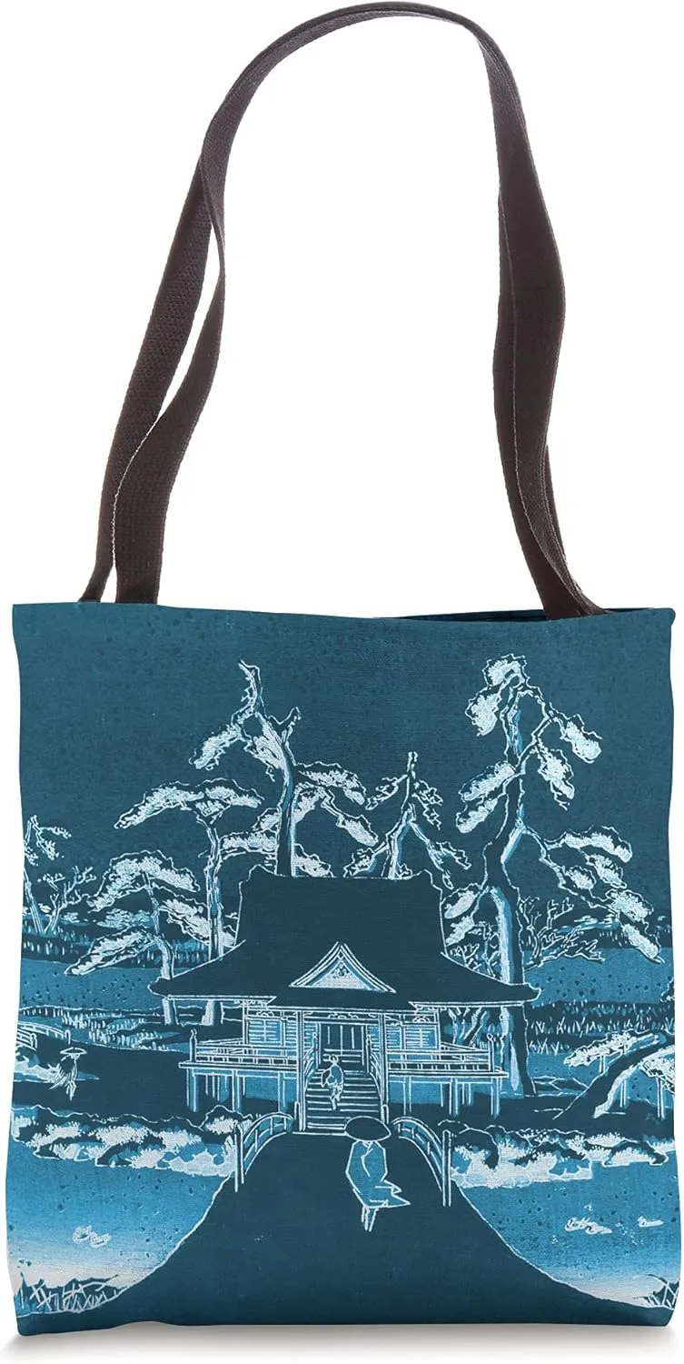 Famous Vintage Japanese Art: Snow Benzaiten Shrine Stylish Tote Bag