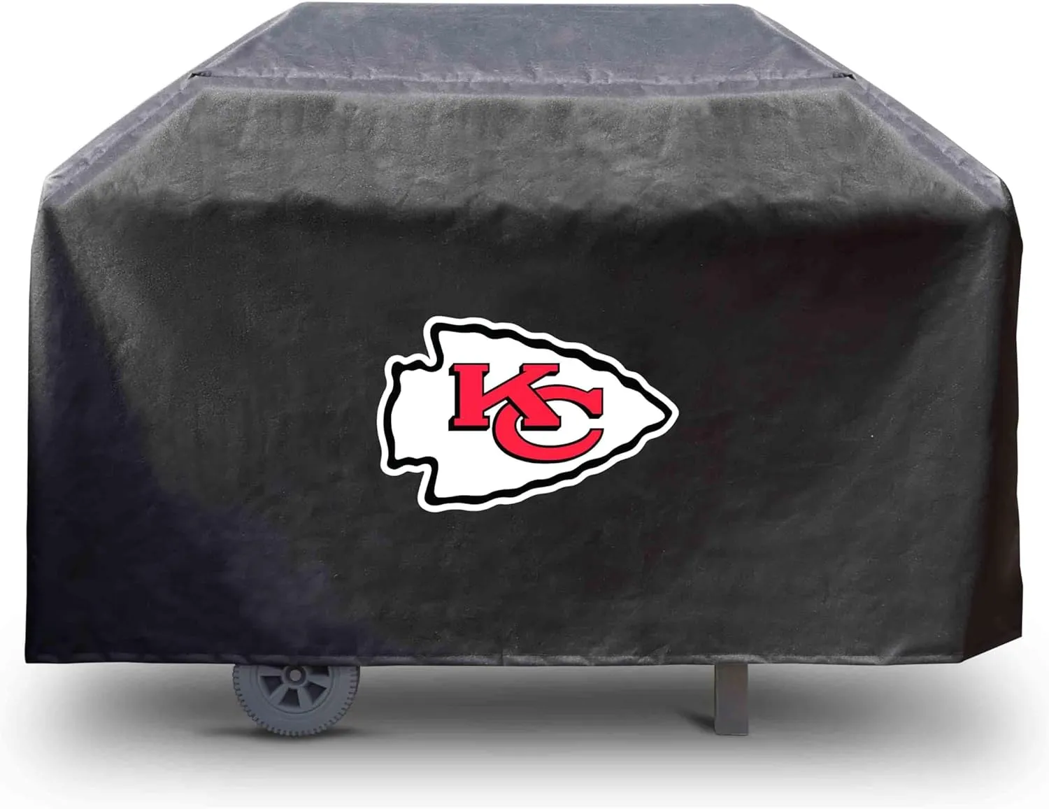 FANMATS 41141 NFL - Kansas City Chiefs Rectangular Black Grill Cover - Fits 3 and 4 Burner Grills - 68in x 21in x 35in