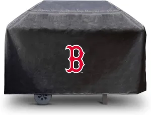 FANMATS 42275 MLB - Boston Red Sox Rectangular Black Grill Cover - Fits 3 and 4 Burner Grills - 68in x 21in x 35in
