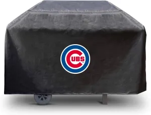 FANMATS 42277 MLB - Chicago Cubs Rectangular Black Grill Cover - Fits 3 and 4 Burner Grills - 68in x 21in x 35in
