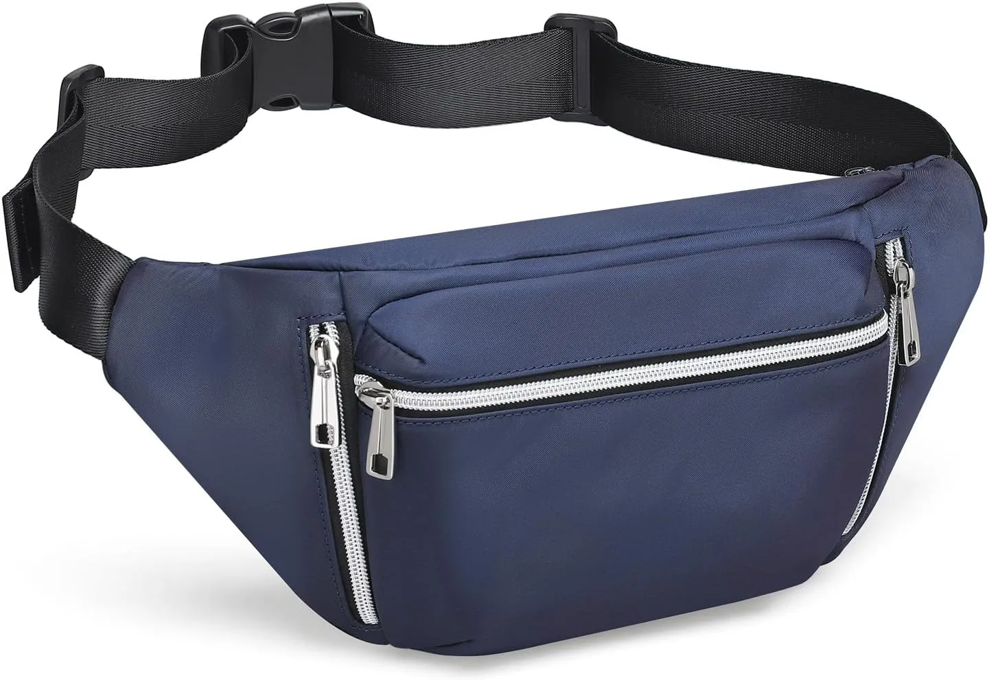 Fanny Pack for Men Women, Waterproof Nylon Anti Theft Waist Bag for Travel Hiking Running Sports Belt Bag (Blue)