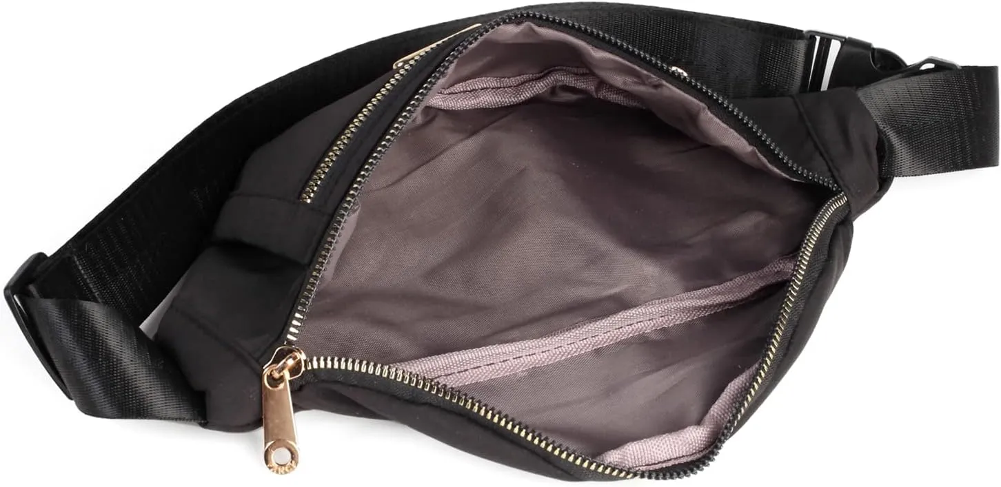 Fanny Pack Waist Pack for Women, Fashion Waist Bag with Adjustable Strap for Travel Sports Running black