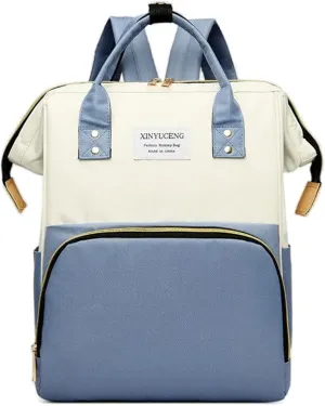Fashion Diaper Backpack Waterproof Mommy Bag, Large Capacity Diaper Bag Travel Multi-functional Backpack Baby Boy Girl (Blue 2)