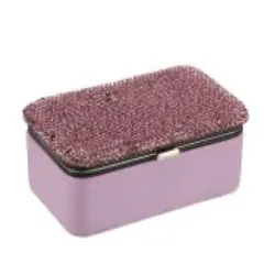 Fashion Rhinestone Multi Compartment Jewelry Box