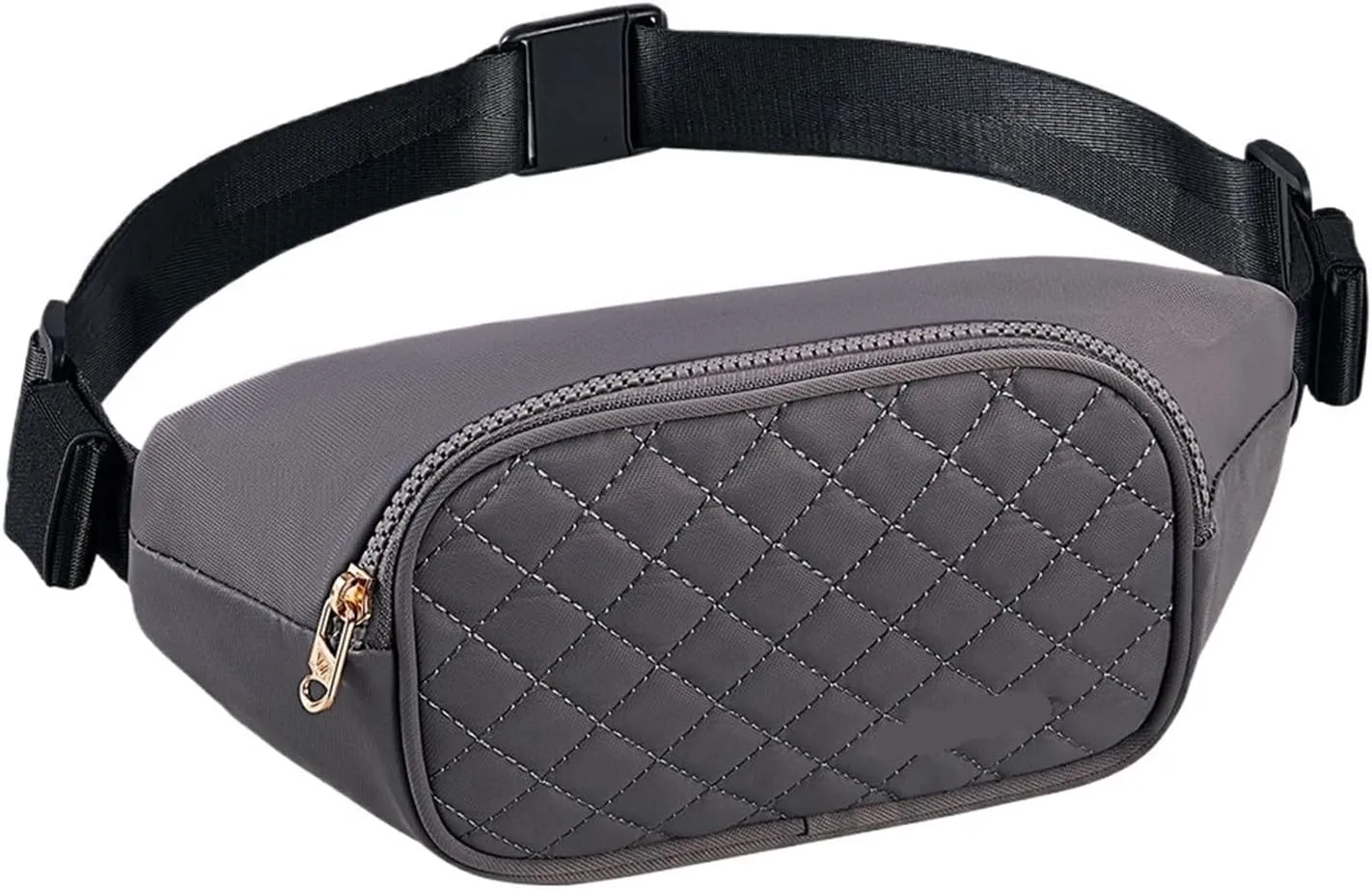 Fashion Women Fanny Pack Casual Waist Bag Belt Bag With 3 Zipper Pockets Crossbody Bum Bag Waist Pouch Travel(Gray)