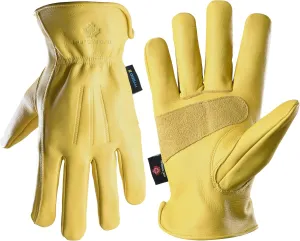 FCI Heavy Duty Cowhide Leather Safety Work Gloves for Men & Women | Waterproof Working Glove (Unlined, X-Large)