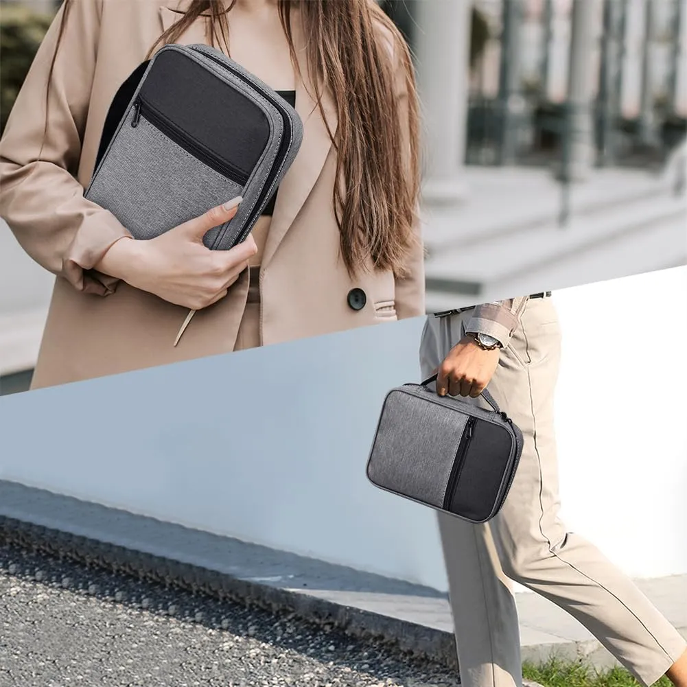 FINPAC Bible Cover Small Size Church Study Book Carrying Bag, Bible Protective Case with Handle and Zippered Pocket for Men Women Mother Lady, Gray