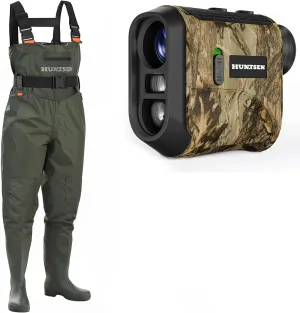 Fishing Waders for Men Women with Boot Hanger,Waterproof Phone Case,Size10  1000Y Range Finder for Hunting/Golf - 7-mode 6.5X Magnification with Rechargeable Battery
