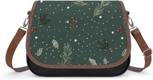 Flowers on White Background Crossbody Bags for Women Travel Shoulder Bag Small Leather Cross Body Handbags