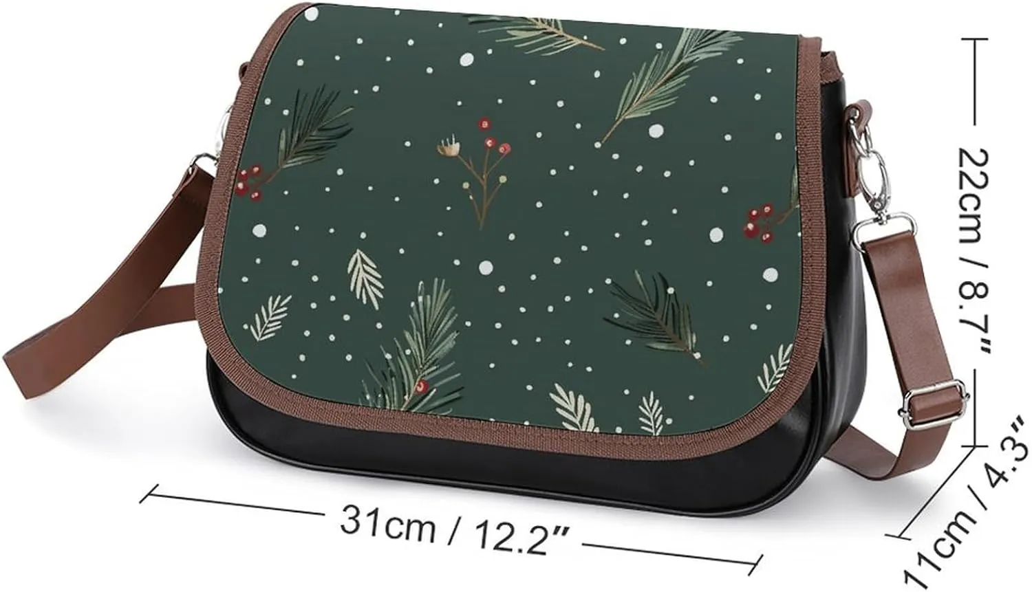 Flowers on White Background Crossbody Bags for Women Travel Shoulder Bag Small Leather Cross Body Handbags