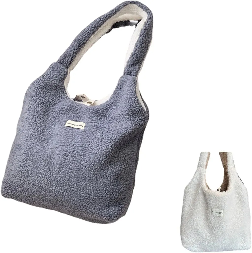 Fluffy Plush Reversible Purse For Women Bag Furry Tote Shoulder Bag Fuzzy Crossbody Bag Gift for Women