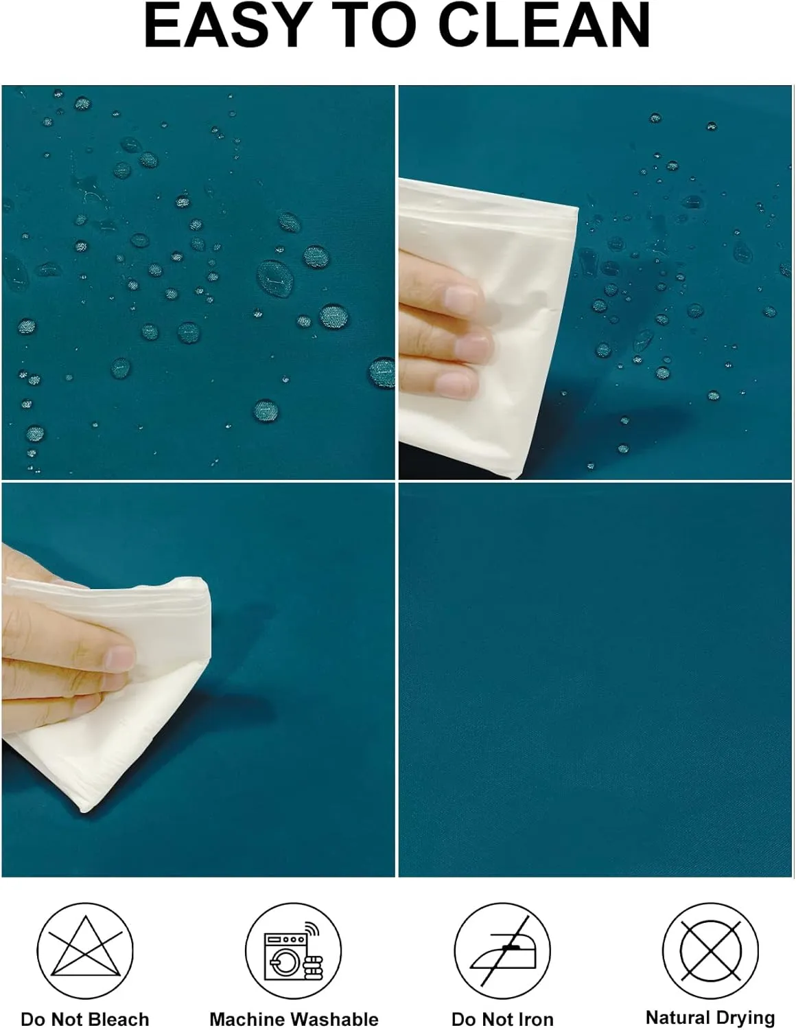 Fokitut 2 Pack Waterproof Rectangle Tablecloth, 90x156 Inch,Stain Resistant and Wrinkle Polyester Table Cloth, Fabric Table Cover for Kitchen Dining, Wedding, Party, Holiday Dinner-Caribbean Blue