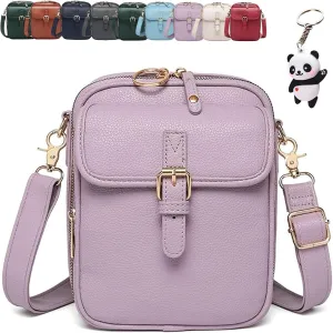 Forcipower Crossbody Leather Bag, Forcipower Large Capacity Anti-Theft Vintage Bag with 10 Card Slots