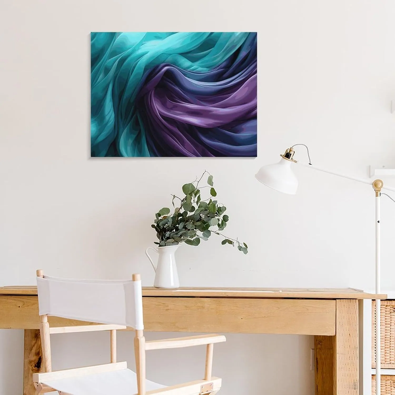 Frame Christmas Wall Decor Light Emerald Green and Purple Printed Square Canvas Wall Art Paintings Wall Decorations for Bedroom Living Room Bathroom Home Decor 15.7 X 11.8 Inches