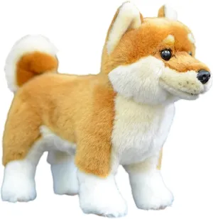 FRANKIEZHOU Realistic Shiba Inu Plush-Yellow 11.02",Dog Stuffed Animal,Soft Toy,Girl Toys,Gifts for Kids, Hugging Toy