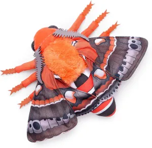 FRANKIEZHOU Simulation Cecropia Moth Stuffed Animal - Orange 26 Inch,Soft Moth Plush Toy for Kids, Baby Gifts,Home Decor, Cuddle Toy