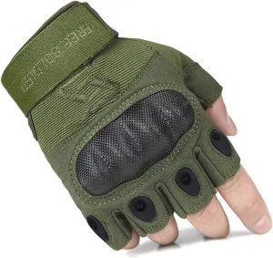 FREE SOLDIER Outdoor Gloves for Men, Fingerless Motorcycle Gloves for Cycling Hiking Camping Climbing, Airsoft Gloves for Paintball