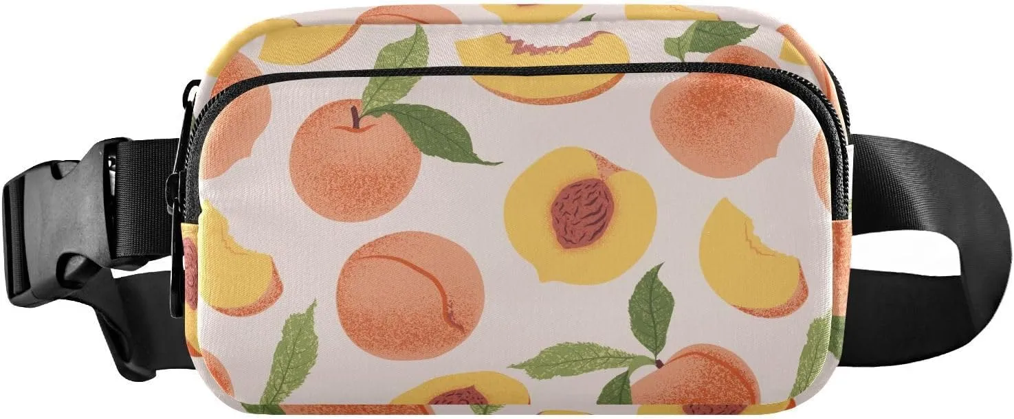 Fresh Slices Peach Fanny Pack Crossbody Bag for Men Women Belt Bag Bum Bag with Adjustable Strap, Fashion Waist Packs for Travel Running Workout