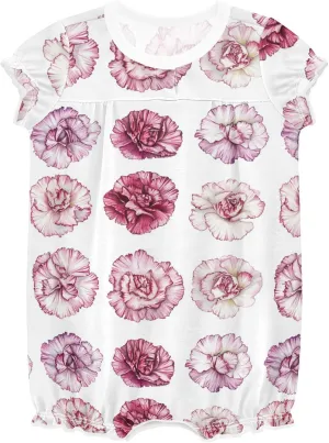 FRODOTGV Rustic Carnations Baby Girls Rompers Summer Ruffle Sleeve Summer Outfit Jumpsuit Bodysuits Cotton Cute Clothes 3M