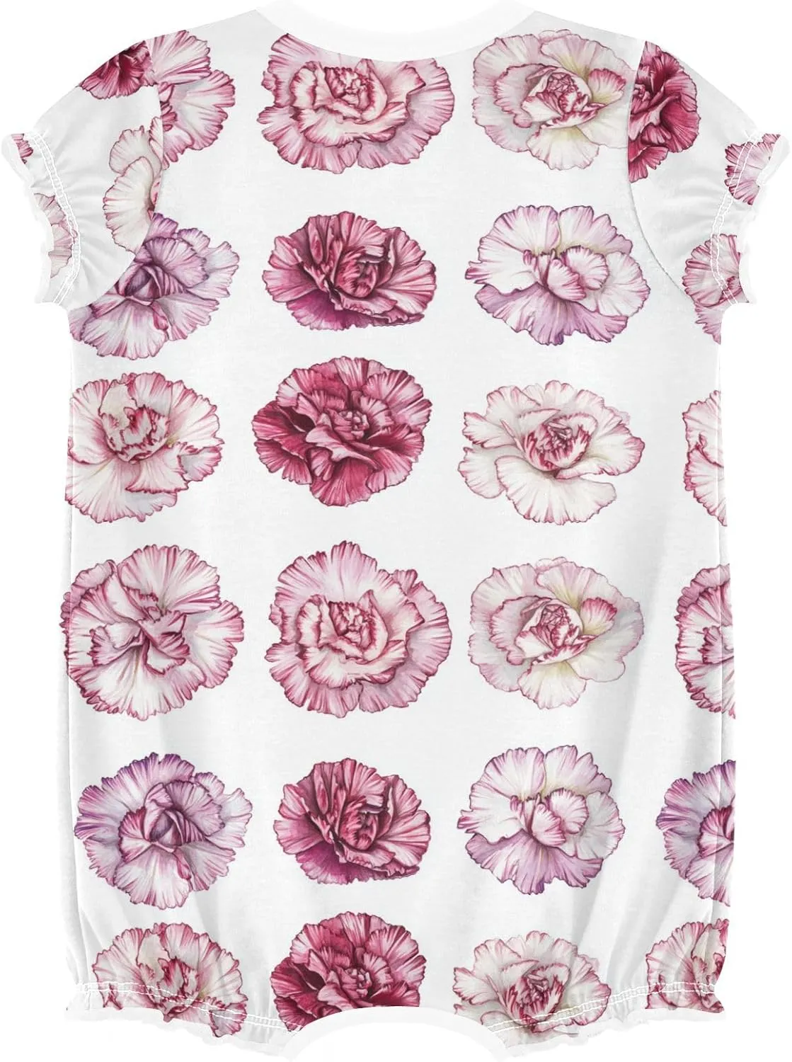 FRODOTGV Rustic Carnations Baby Girls Rompers Summer Ruffle Sleeve Summer Outfit Jumpsuit Bodysuits Cotton Cute Clothes 3M