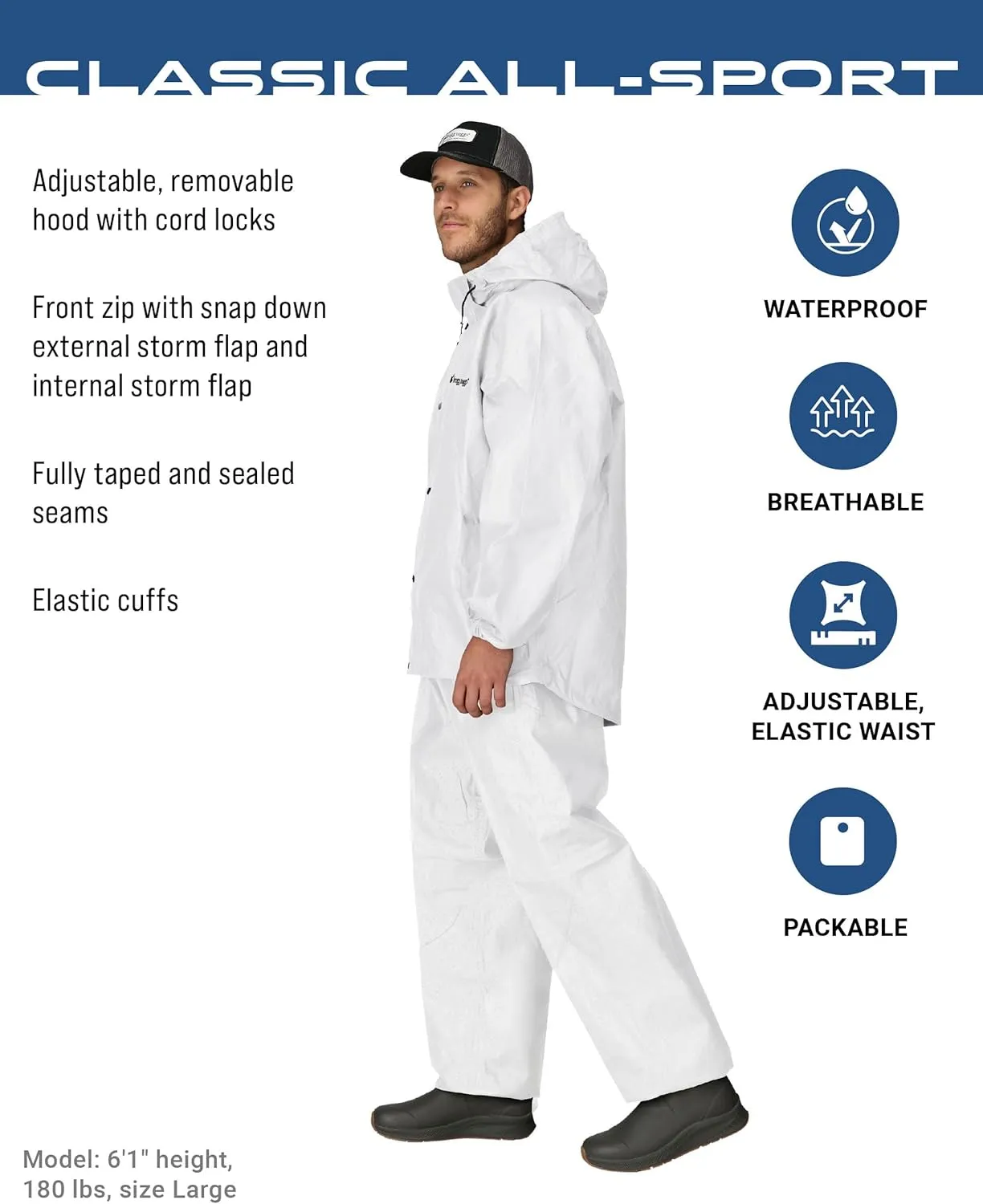 FROGG TOGGS Men's Classic All-Sport 3-Layer Waterproof Breathable Rain Suit