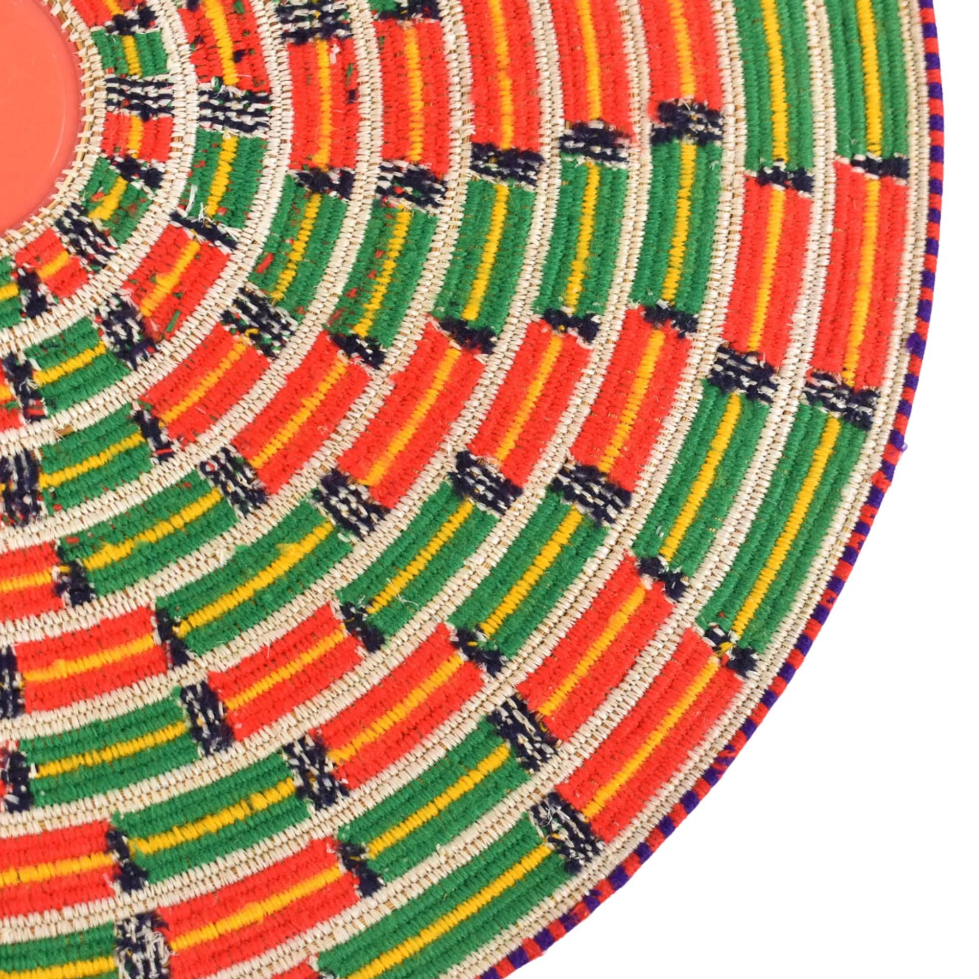 Fulani Flat Basket Mat Burkina Faso 16 Inch