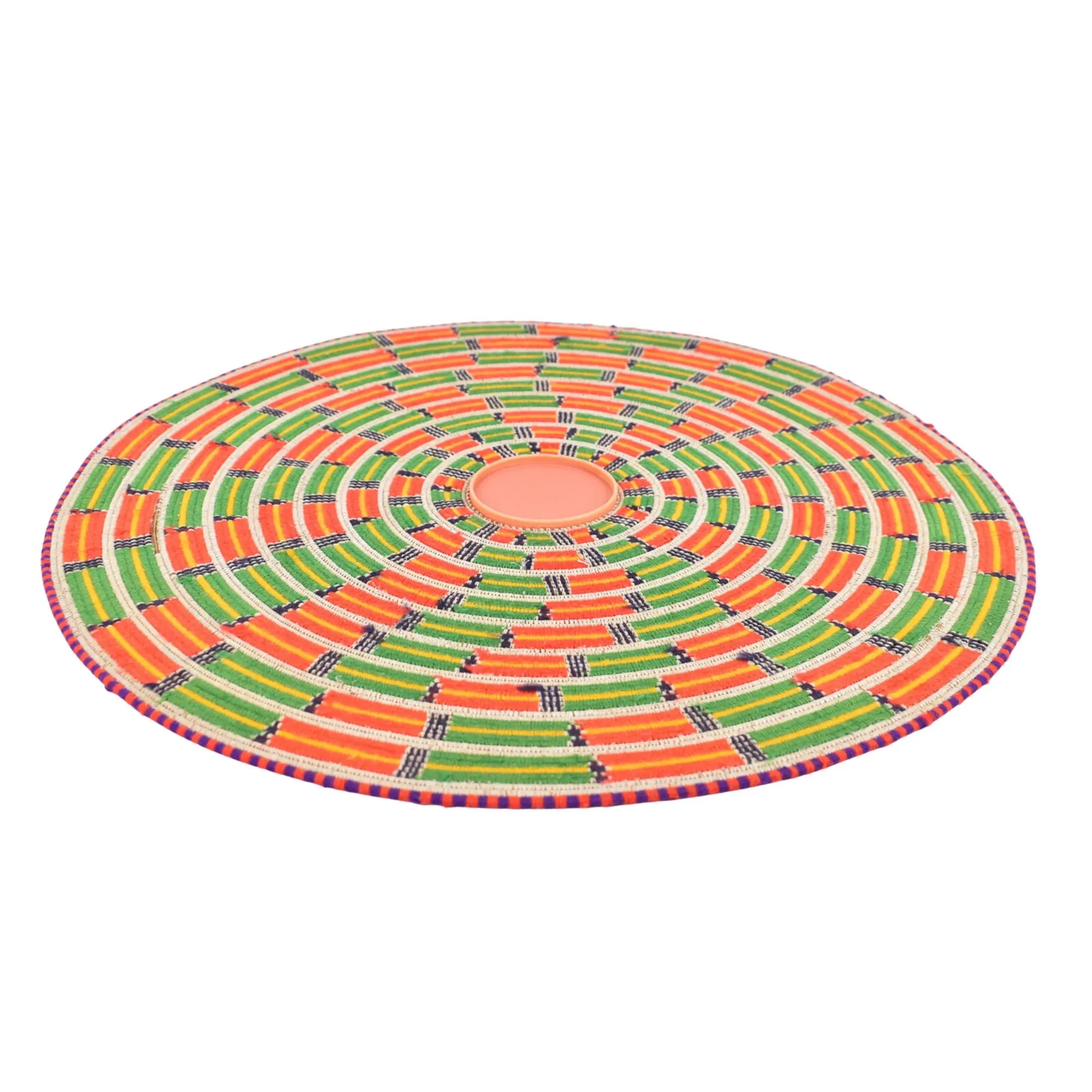 Fulani Flat Basket Mat Burkina Faso 16 Inch